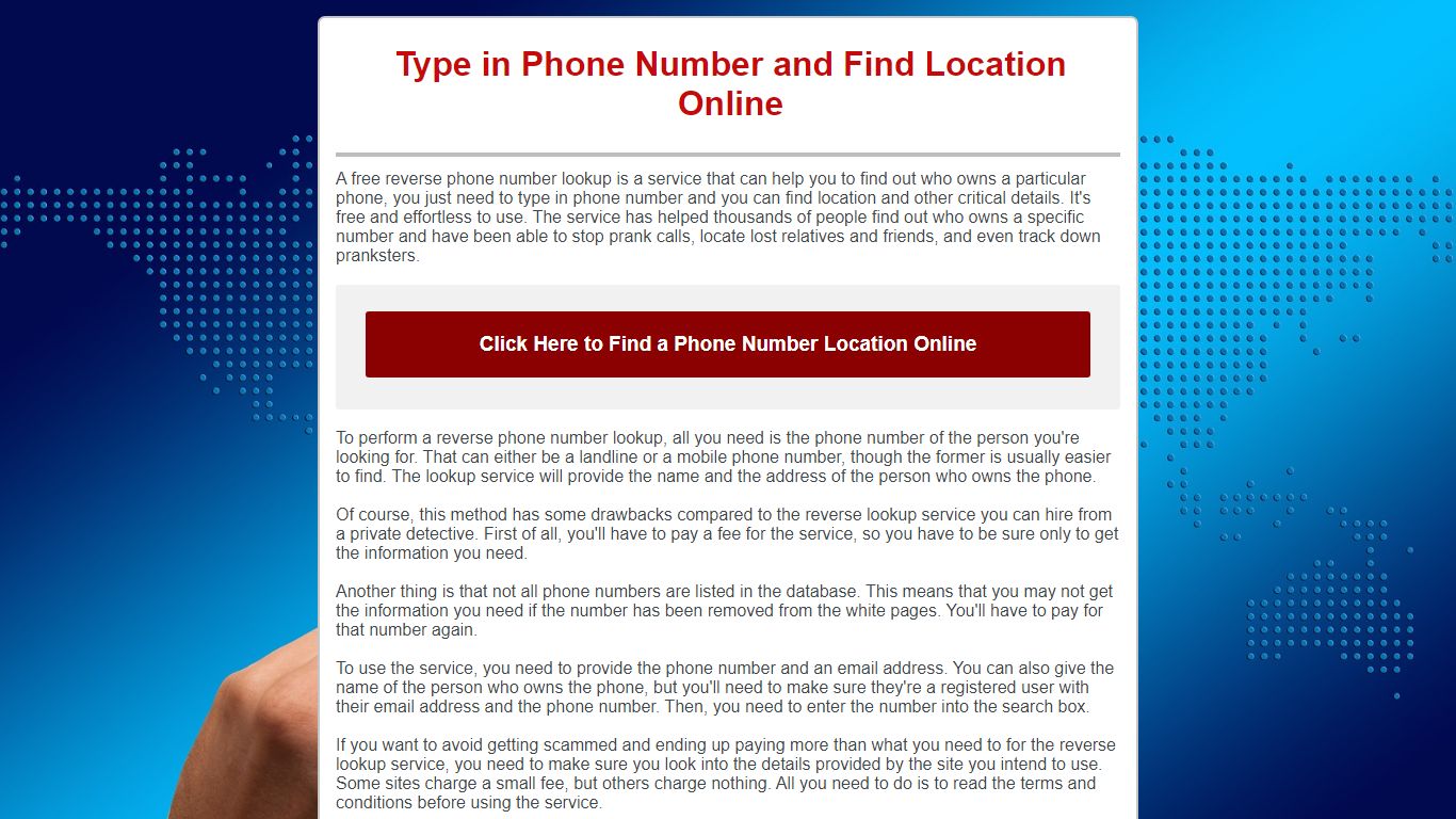 Type in Phone Number and Find Location Online - EmailMe Form